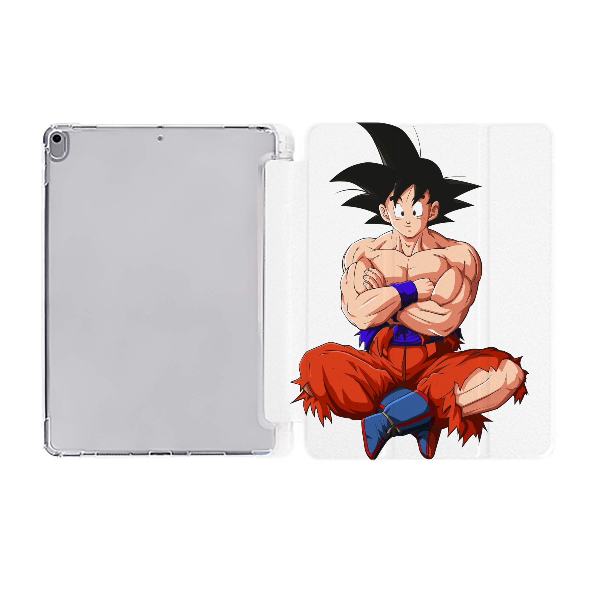 （画像用） ドラゴンボール 孫悟空（そん ごくう）Son Goku カカロット DRAGON BALL Kakarotto IPad ケース ペン収納付き 三つ折りスタンド PUレザー×シリコン 対応機種9.5/10.5/10.9インチ